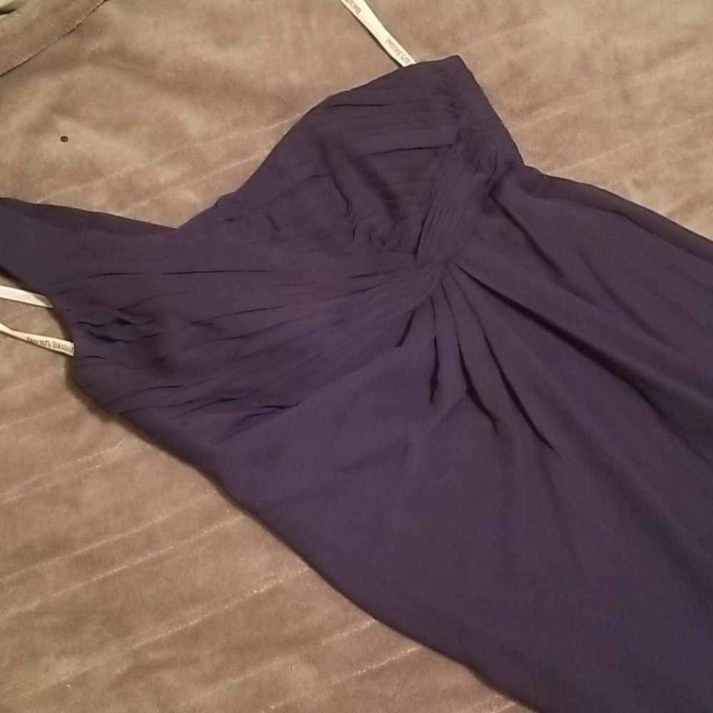 Davids bridal one shoulder navy dress size 4